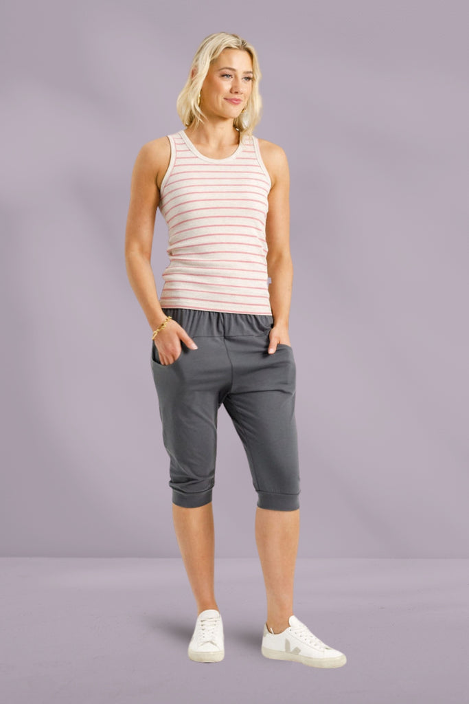 Homelee 3/4 Apartment Pants Graphite with Ivory X From BoxHill