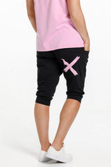 Homelee 3/4 Apartment Pants with Pink Bloom X Black From BoxHill