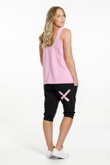 Homelee 3/4 Apartment Pants with Pink Bloom X Black From BoxHill