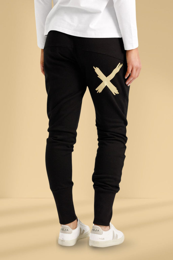 Homelee Alpine Apartment Pants Black with Gold X From BoxHill