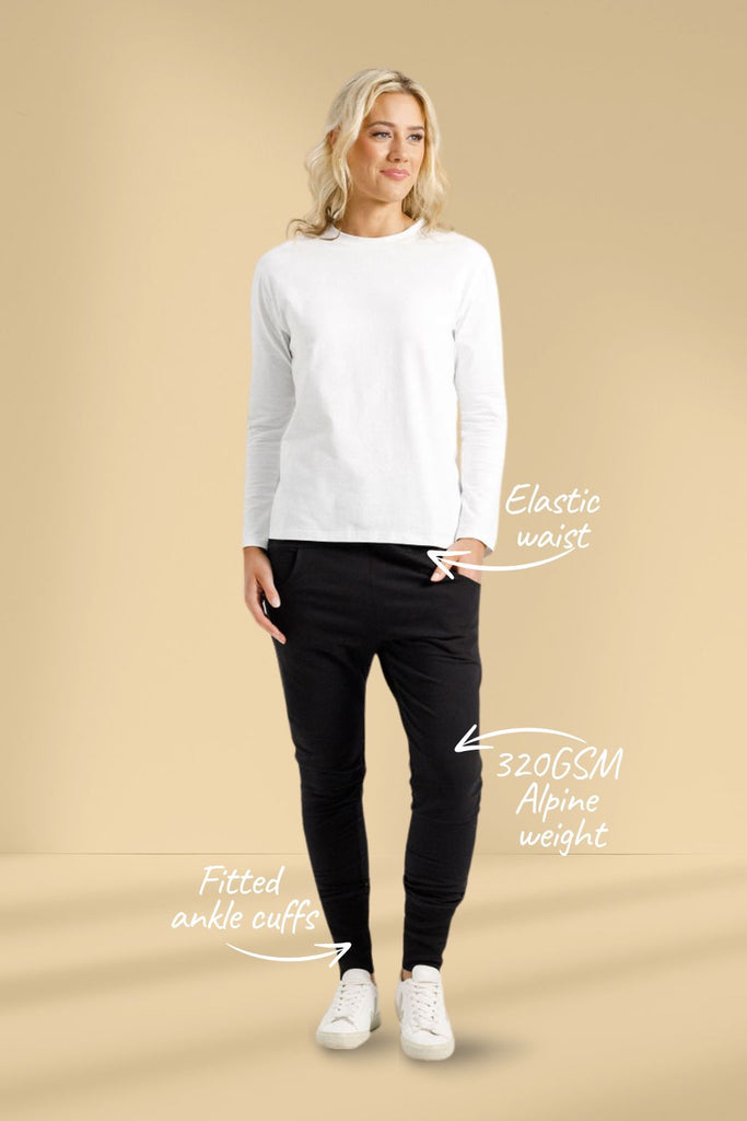 Homelee Alpine Apartment Pants Black with Gold X From BoxHill