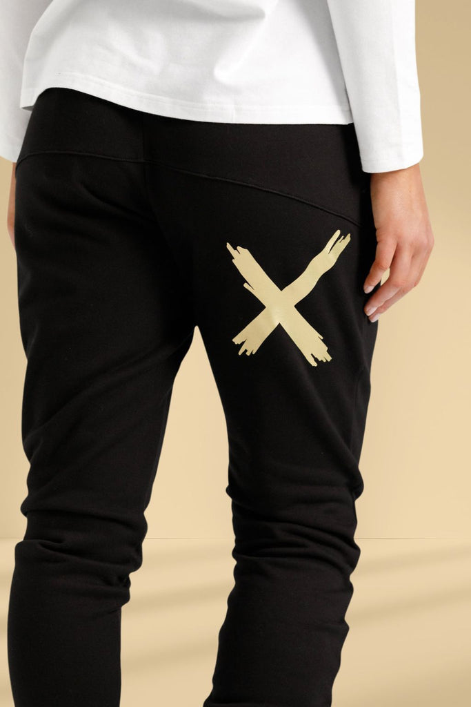 Homelee Alpine Apartment Pants Black with Gold X From BoxHill