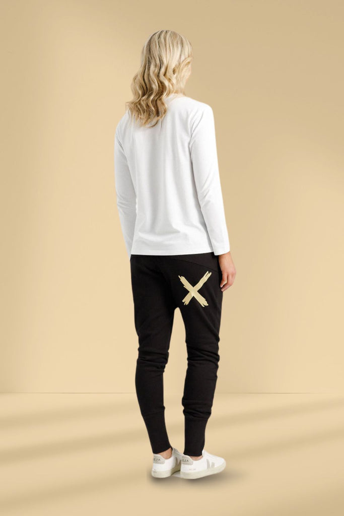 Homelee Alpine Apartment Pants Black with Gold X From BoxHill