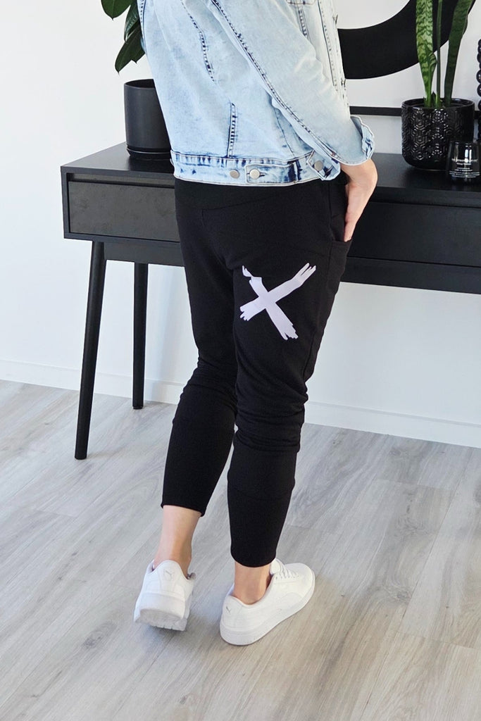 Homelee Alpine Apartment Pants Black with Lilac X From BoxHill