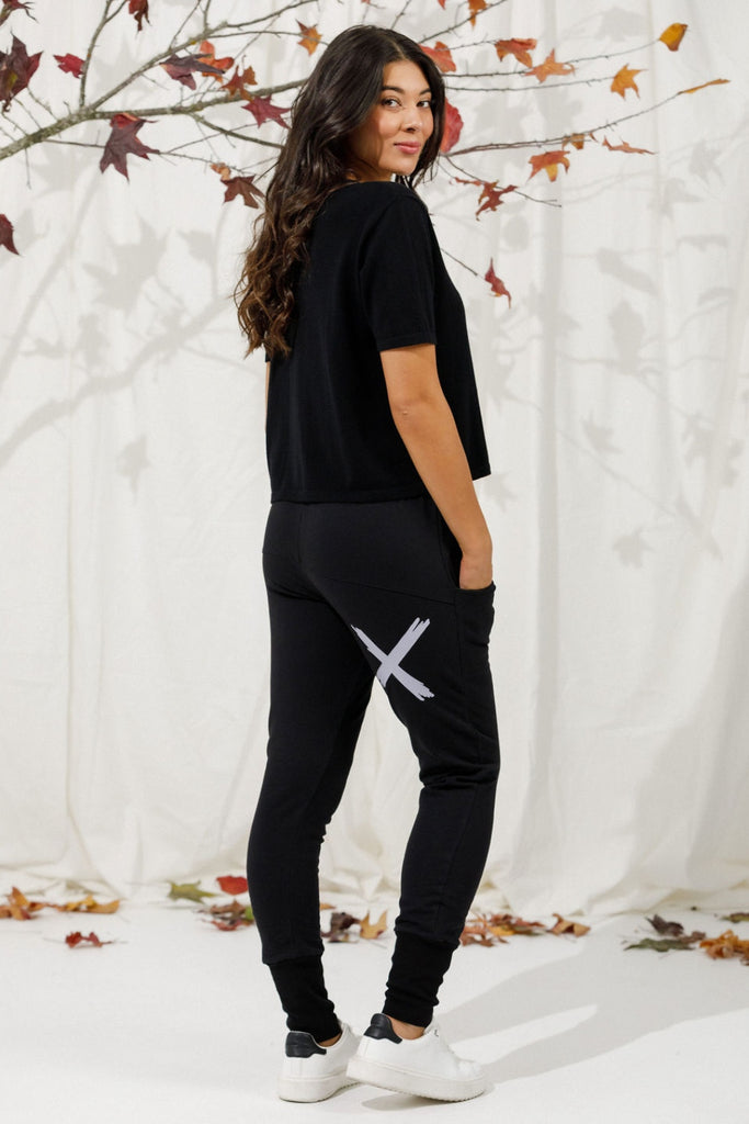 PRE-ORDER Homelee Alpine Apartment Pants Black with Lilac X From BoxHill