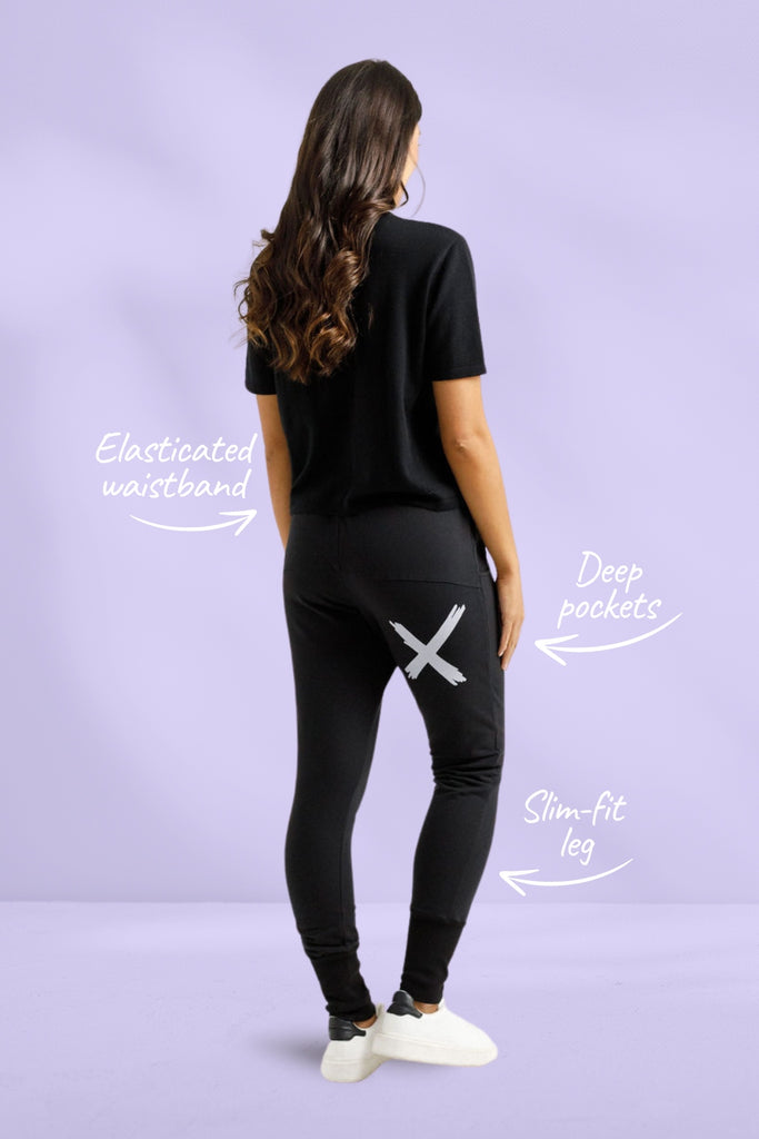 PRE-ORDER Homelee Alpine Apartment Pants Black with Lilac X From BoxHill