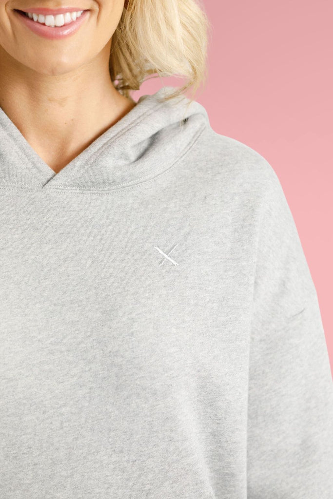 Homelee Alpine Elliot Hoodie Grey Marle with Silver X From BoxHill