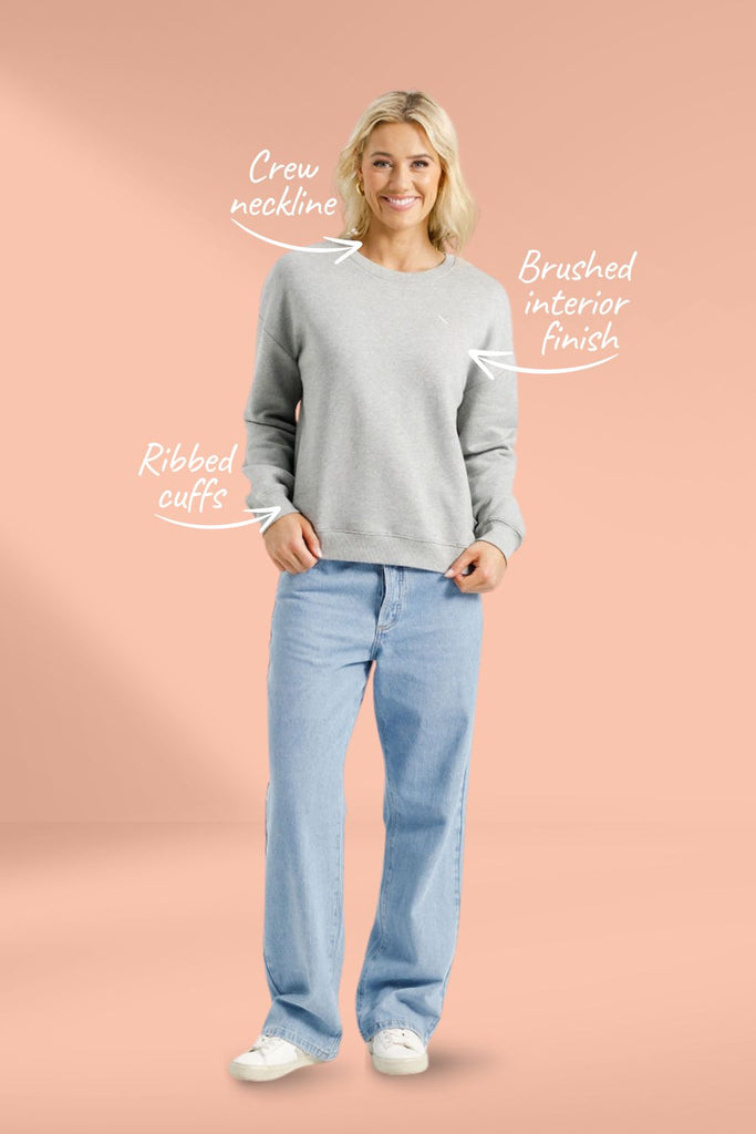 Homelee Alpine Hugo Crew Grey Marle with Silver X From BoxHill