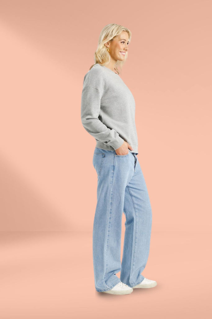 Homelee Alpine Hugo Crew Grey Marle with Silver X From BoxHill