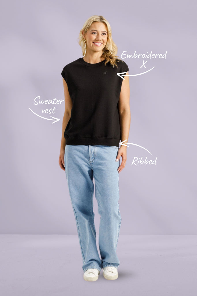 Homelee Alpine Sailor Tee Black with Black X From BoxHill