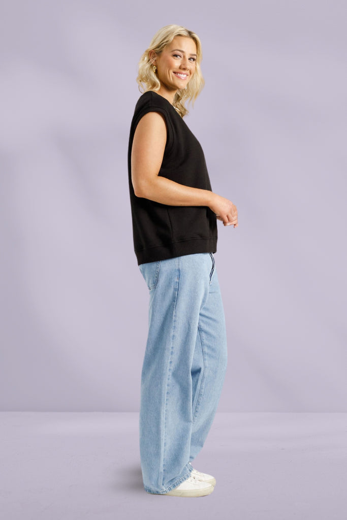 Homelee Alpine Sailor Tee Black with Black X From BoxHill