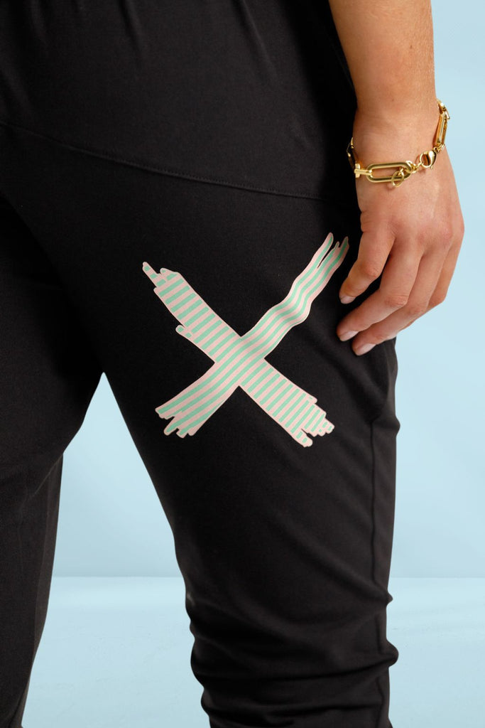 PRE-ORDER Homelee Apartment Pants Black With Candy Apple X From BoxHill