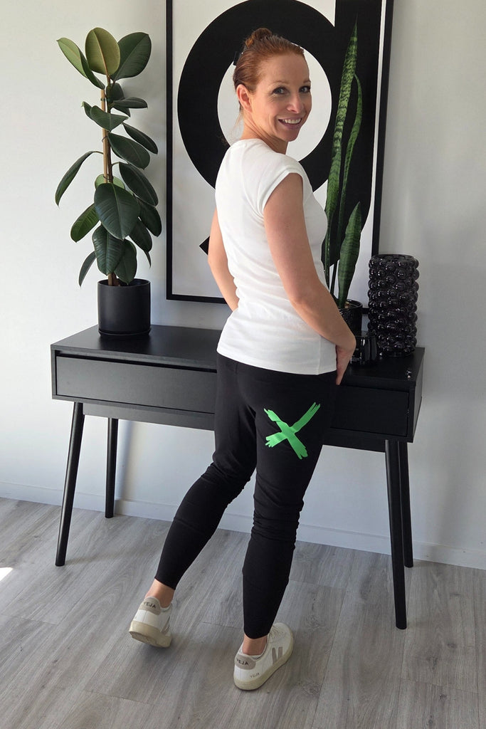 Homelee Apartment Pants Black With Kelly Green X From BoxHill