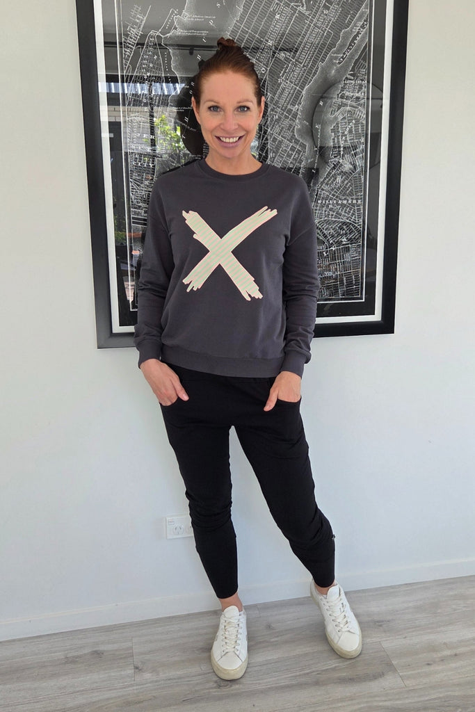 Homelee Apartment Pants Black With Kelly Green X From BoxHill