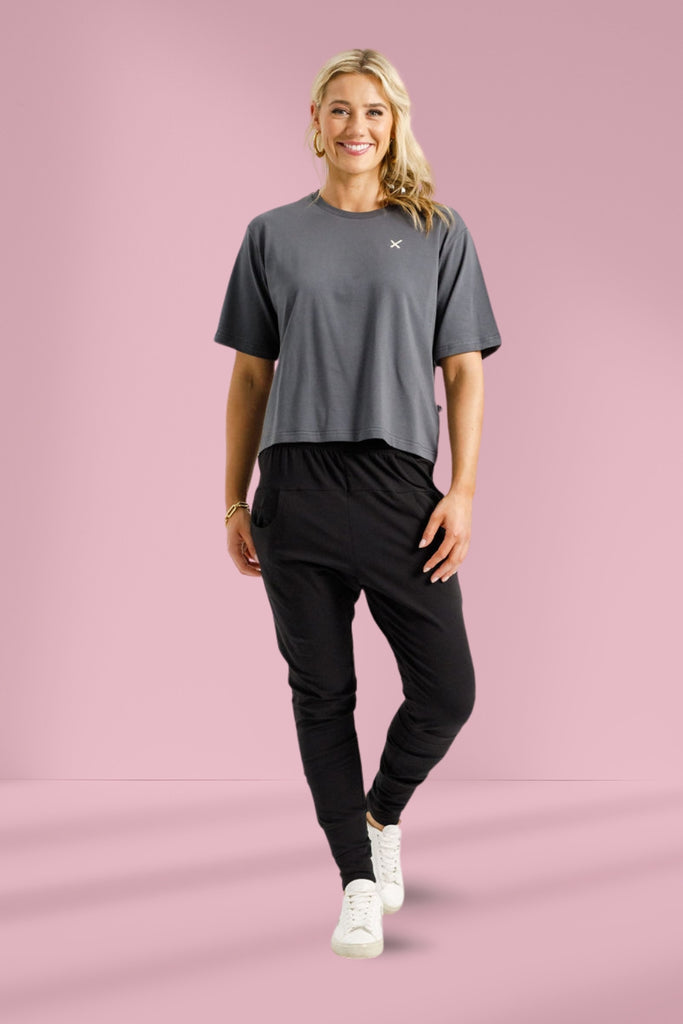 Homelee Apartment Pants Black with Blossom Daisy X From BoxHill