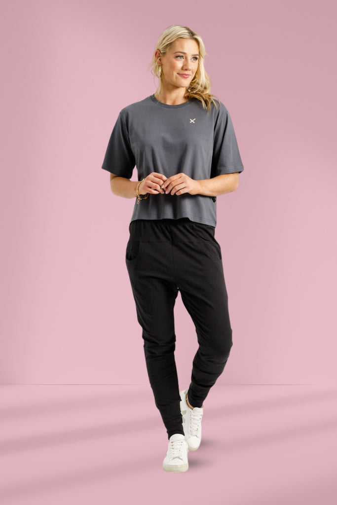 Homelee Apartment Pants Black with Blossom Daisy X From BoxHill