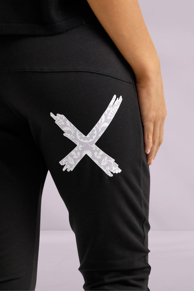 PRE-ORDER Homelee Apartment Pants Black with Lilac Damask X From BoxHill