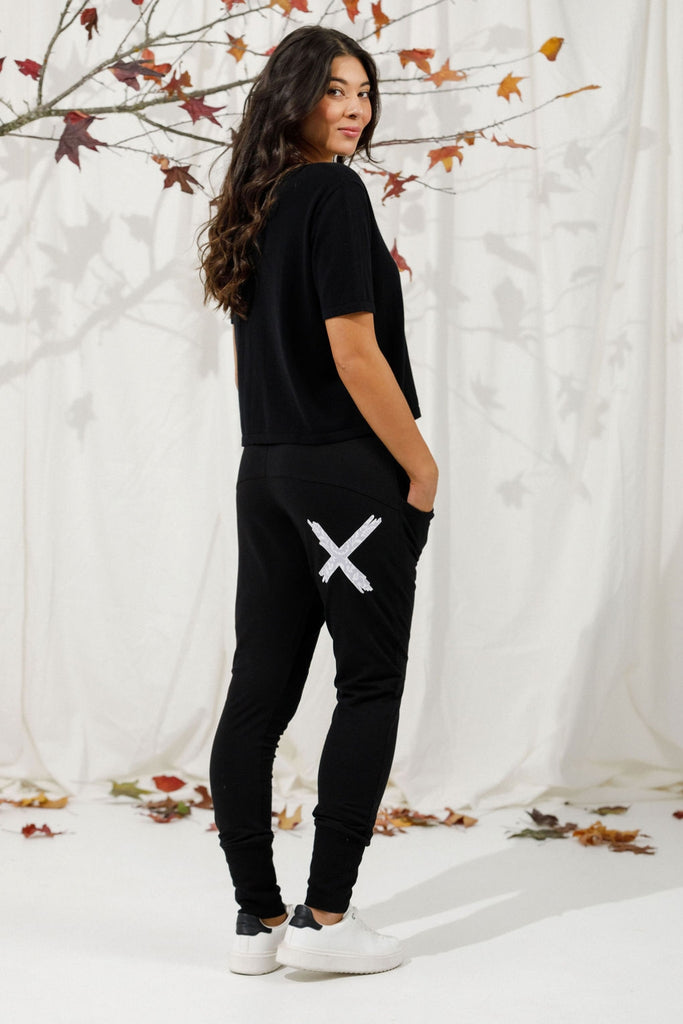 PRE-ORDER Homelee Apartment Pants Black with Lilac Damask X From BoxHill