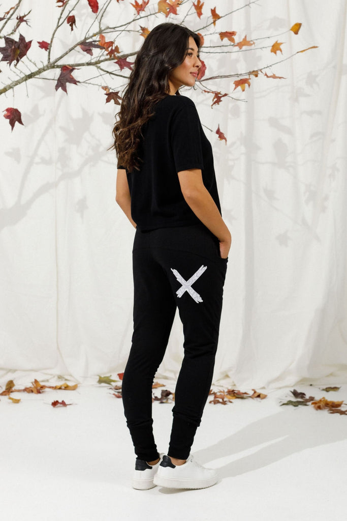 PRE-ORDER Homelee Apartment Pants Black with Lilac Damask X From BoxHill