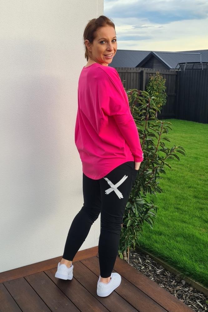 Home-Lee Apartment Pants Black with White X From BoxHill