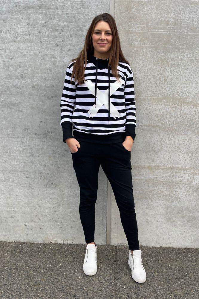 Home-Lee Apartment Pants Black with White X From BoxHill