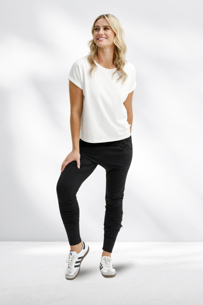 Homelee Apartment Pants Black with White X From BoxHill