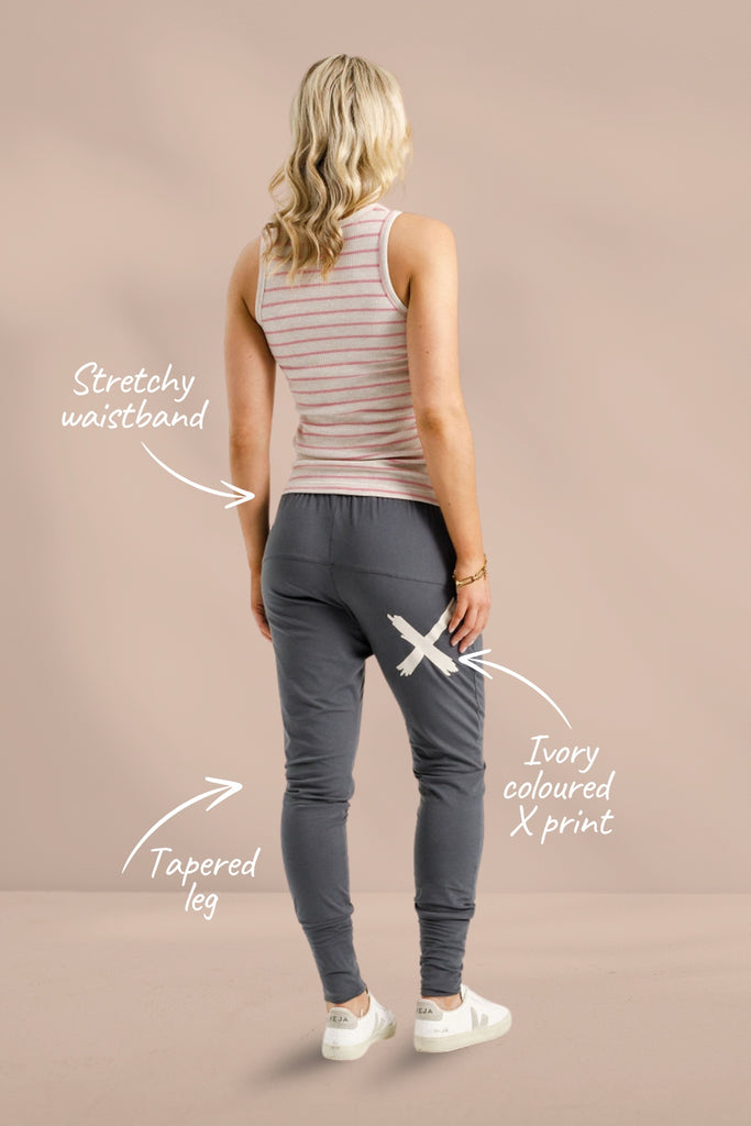 Homelee Apartment Pants Graphite with Ivory X From BoxHill