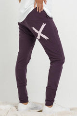 Homelee Apartment Pants Plum with Pastel Pink X From BoxHill