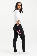 Homelee Apartment Pants with Irregular Stripe Pink X Black From BoxHill