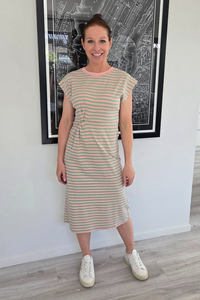 Homelee Aubrey Dress Candy Apple Stripes From BoxHill