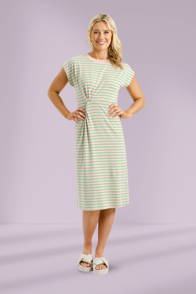 PRE-ORDER Homelee Aubrey Dress Candy Apple Stripes From BoxHill