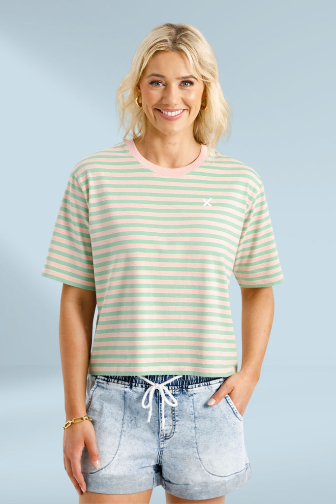 PRE-ORDER Homelee Becky Tee Candy Apple Stripes From BoxHill
