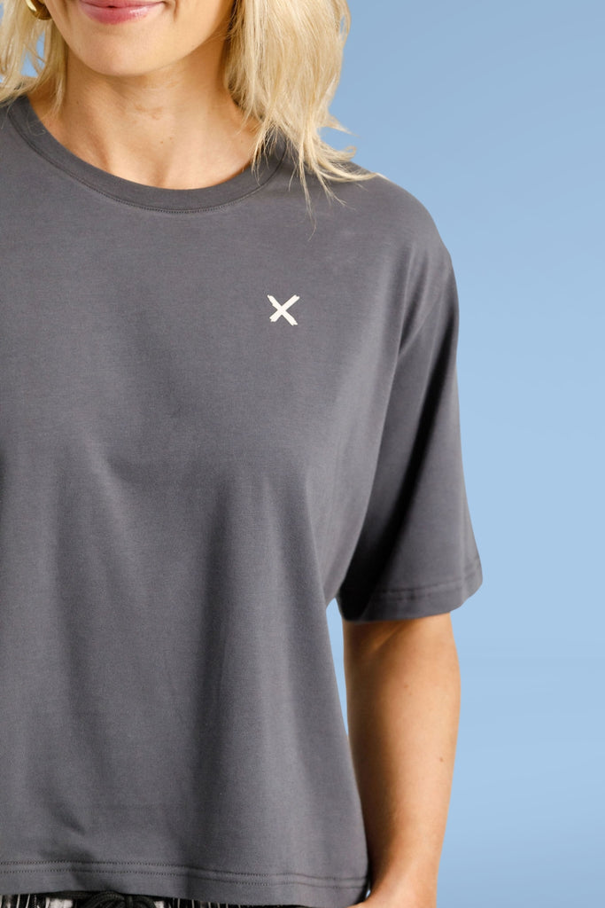 Homelee Becky Tee Graphite with Ivory X From BoxHill