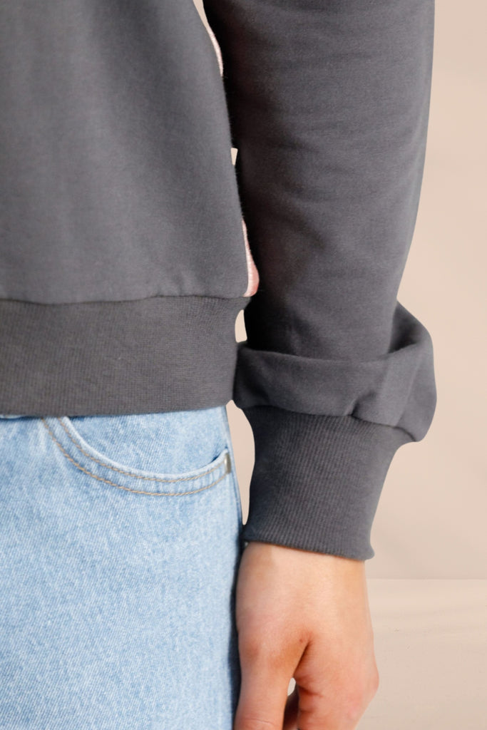 PRE-ORDER Homelee Camilla Collar Crew Graphite With Blossom Velvet Ribbon From BoxHill