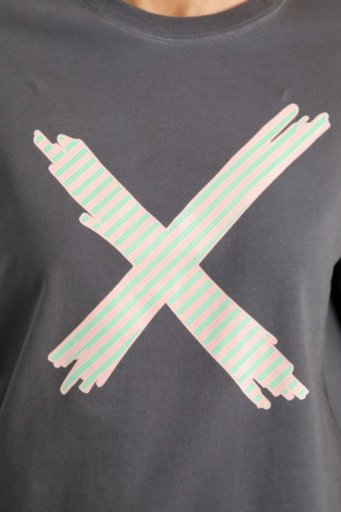 PRE-ORDER Homelee Camilla Crew Graphite With Candy Apple X From BoxHill