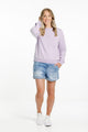 Homelee Camilla Crew Periwinkle with Embroidered X From BoxHill