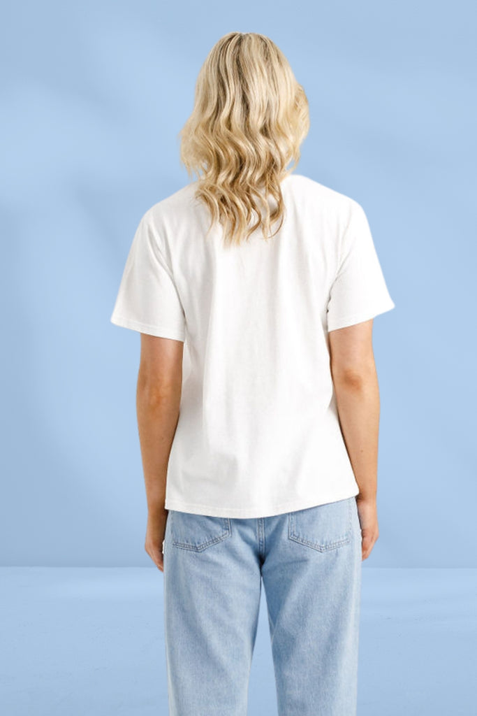 PRE-ORDER Homelee Chris Tee White With Blossom Berry Bow From BoxHill