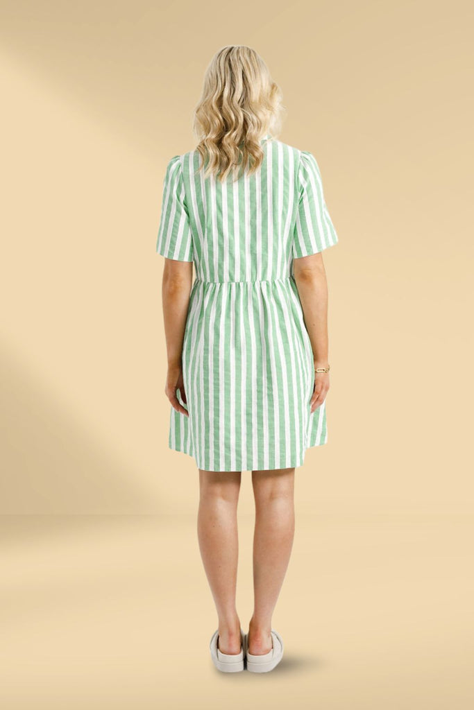 PRE-ORDER Homelee Cleo Mini Dress Apple Stripes From BoxHill
