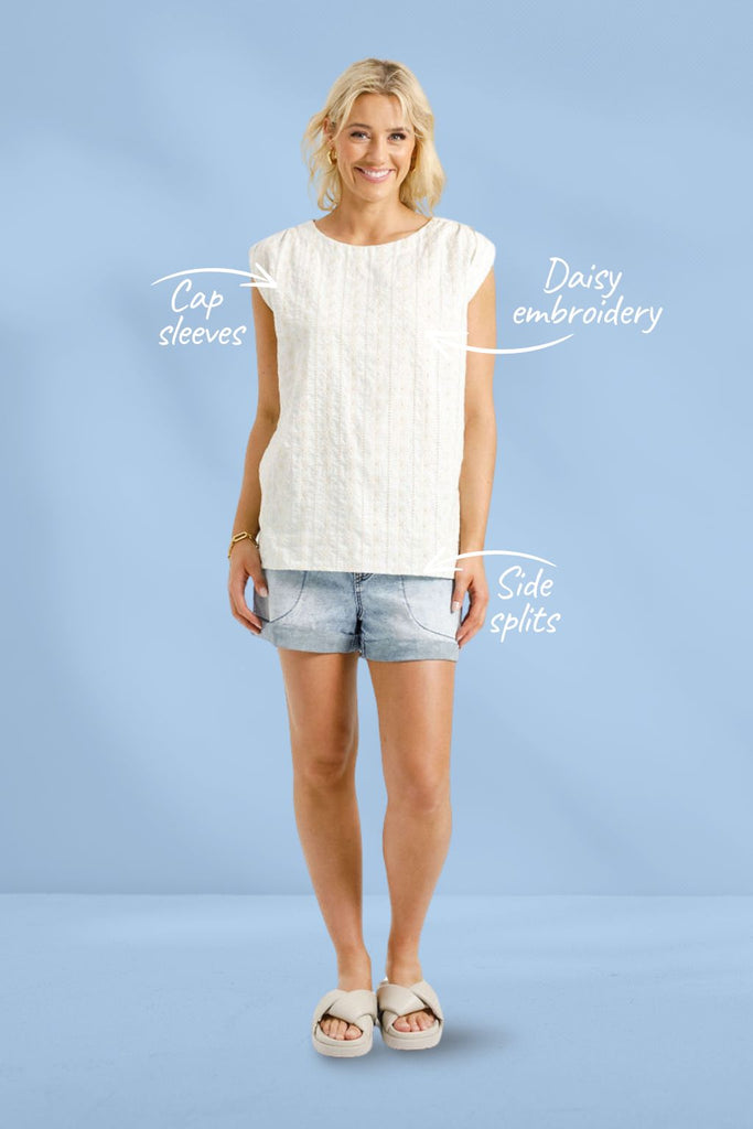 PRE-ORDER Homelee Daisy Top Cream Daisies From BoxHill