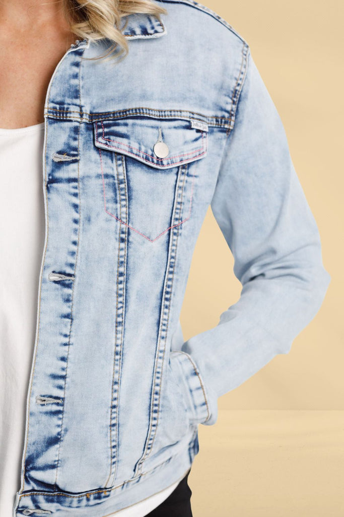 Home-Lee Denim Jacket Snow Wash From BoxHill