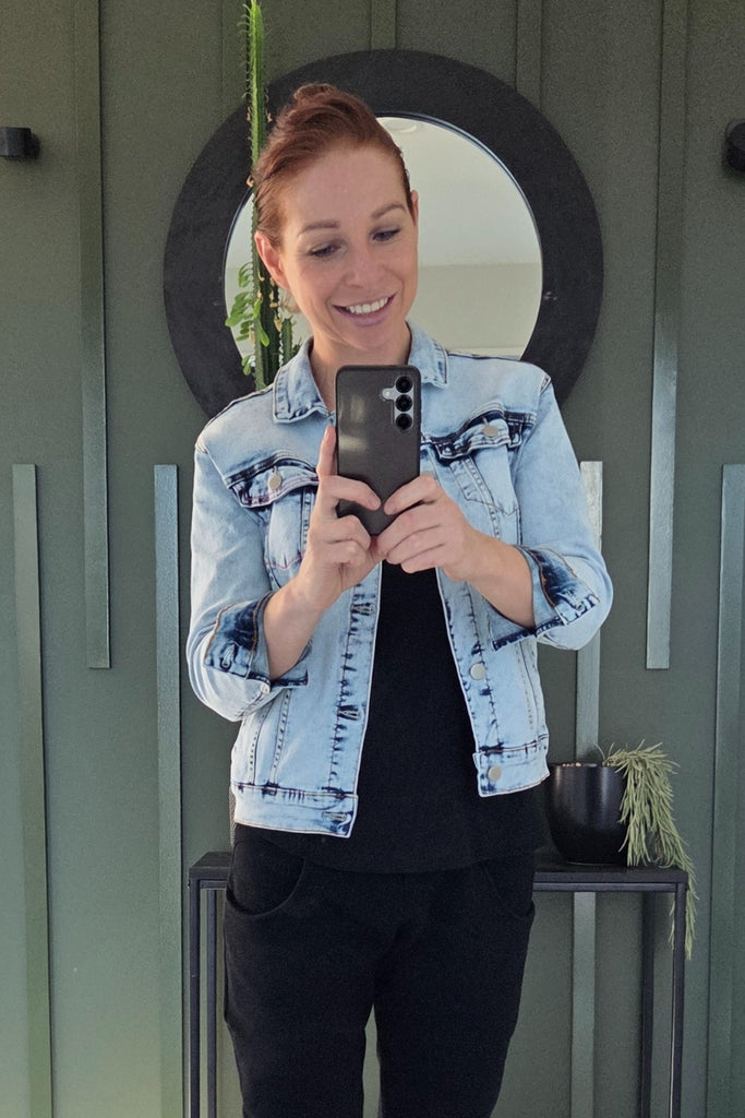 Homelee Denim Jacket Snow Wash From BoxHill