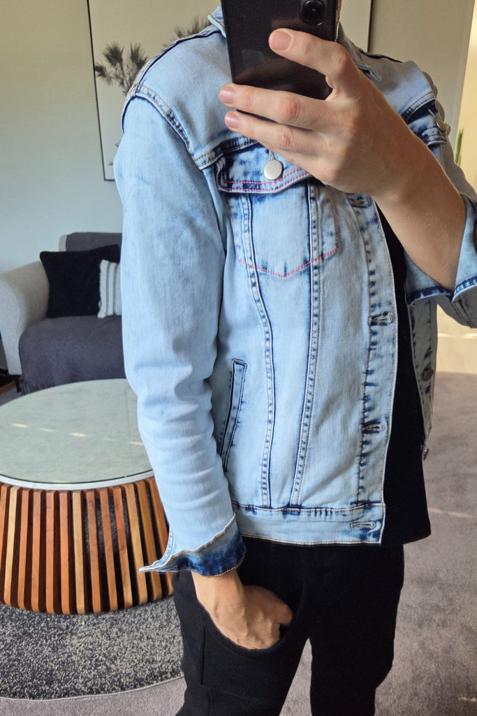 Homelee Denim Jacket Snow Wash From BoxHill