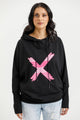 Homelee Ellen Hoodie with Irregular Stripe Pink X Black From BoxHill