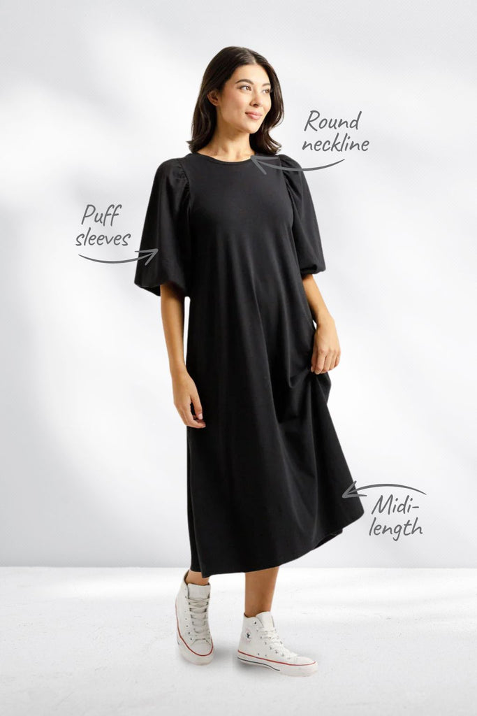 Homelee Ivy Midi Dress Black From BoxHill