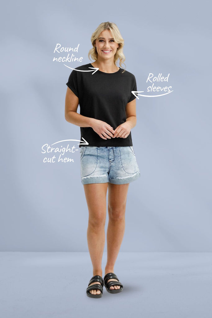 Homelee Jackie Tee Black From BoxHill