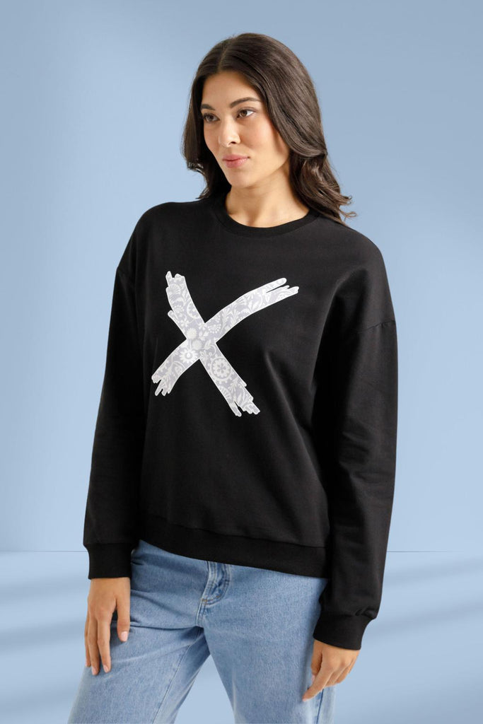 PRE-ORDER Homelee Kayla Crew Black with Lilac Damask X From BoxHill