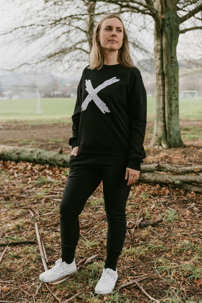 PRE-ORDER Homelee Kayla Crew Black with Lilac Damask X From BoxHill