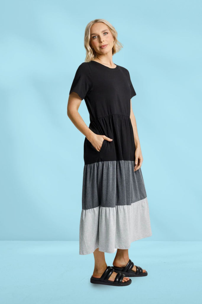 Home-Lee Kendall Dress Black Charcoal Grey From BoxHill