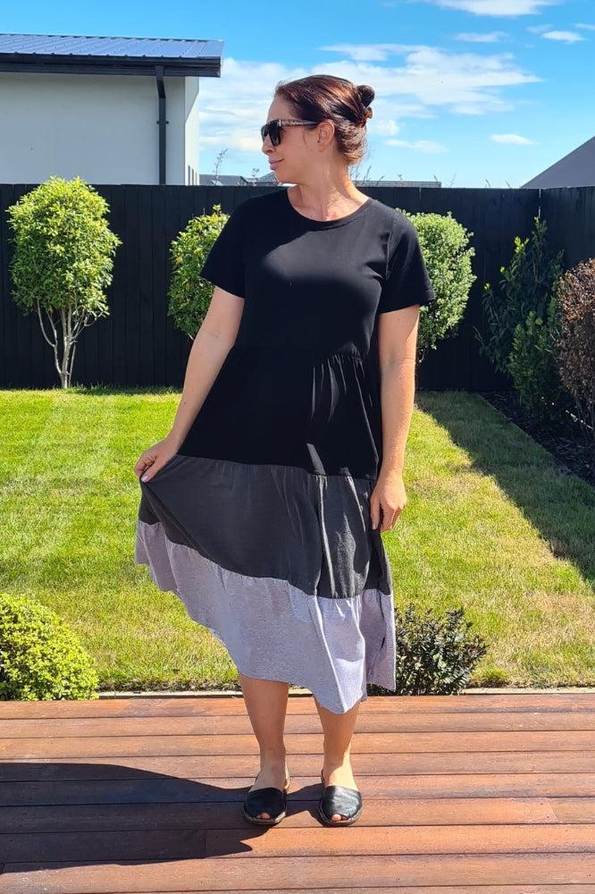 Home-Lee Kendall Dress Black Charcoal Grey From BoxHill
