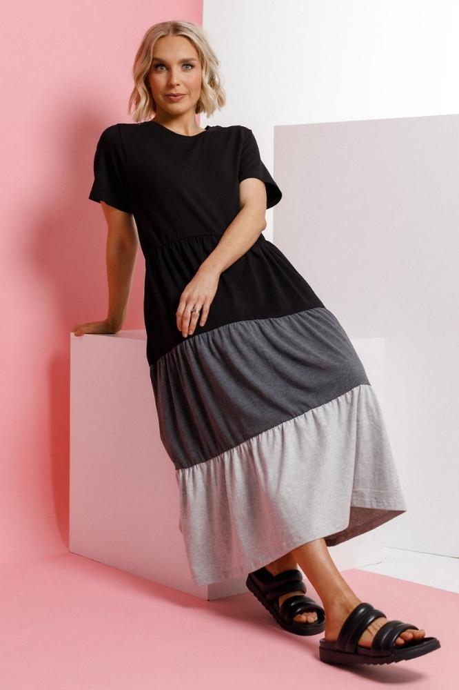 Home-Lee Kendall Dress Black Charcoal Grey From BoxHill